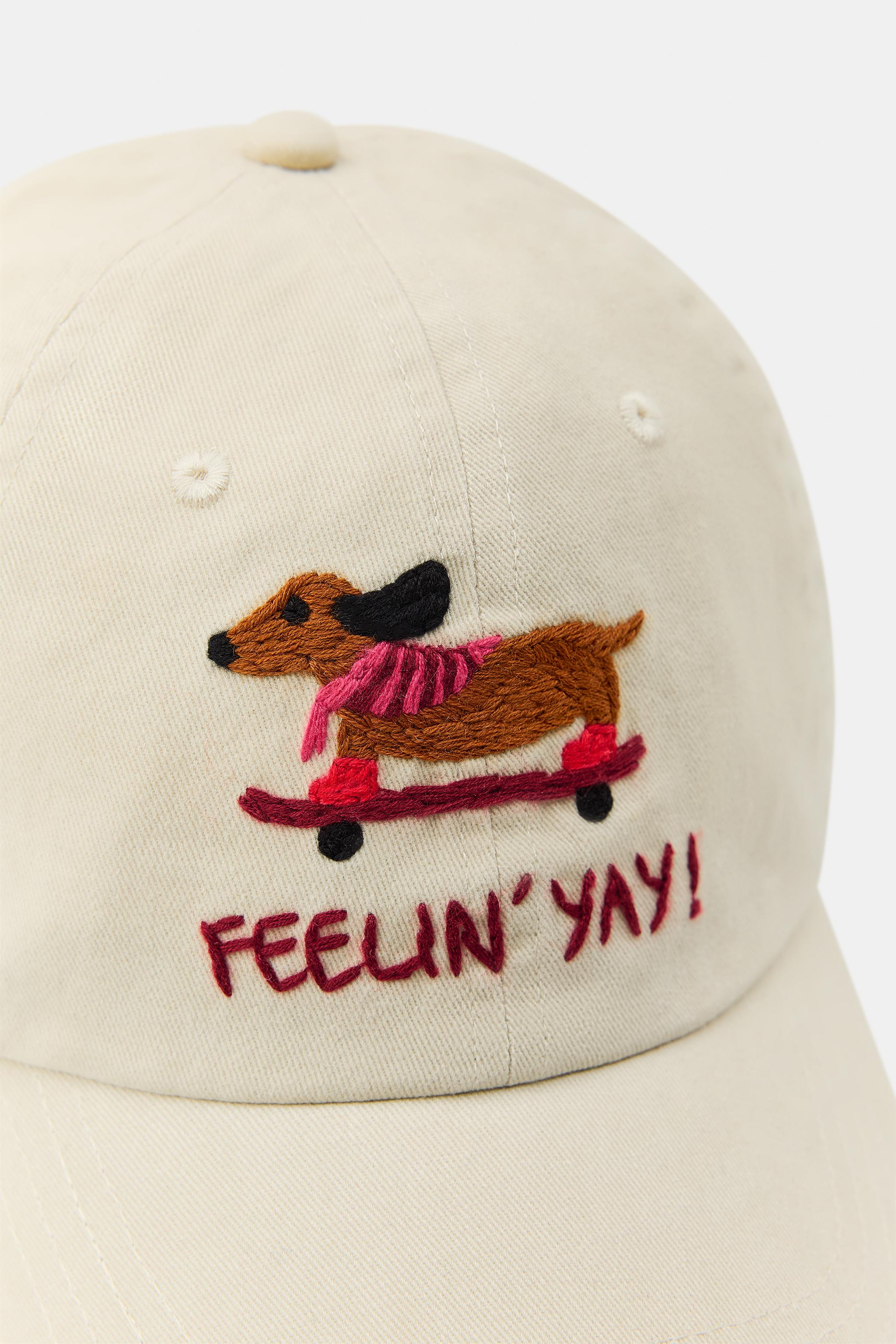 CASQUETTE SERGÉ BRODERIE TECKEL PATIN